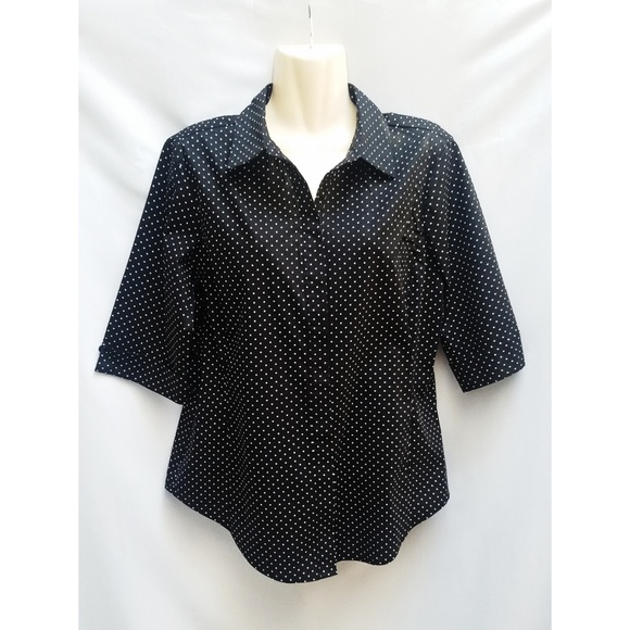 Grand & Greene Black w/White Polka Dot Shirt L - Picture 1 of 8